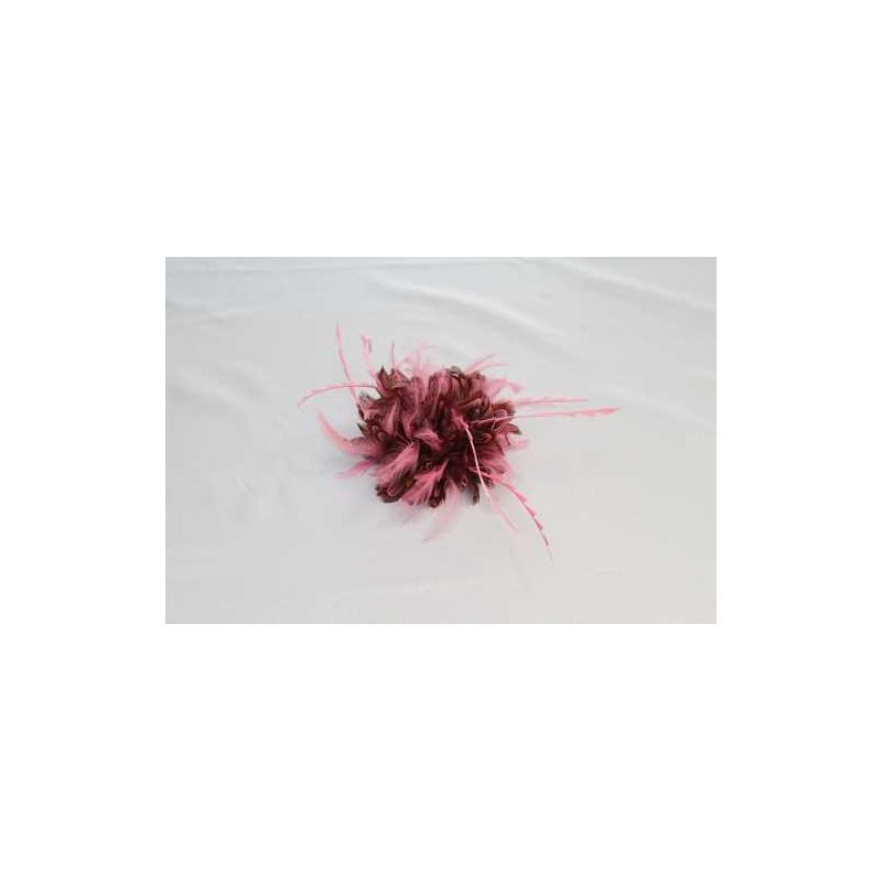 Tocado Montaje de Plumas Pavo Real Tintadas  y Avestruz Recortad