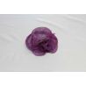 Tocado Tipo Pamela Sinamay Natural y Pluma Tintadas en Morado 1