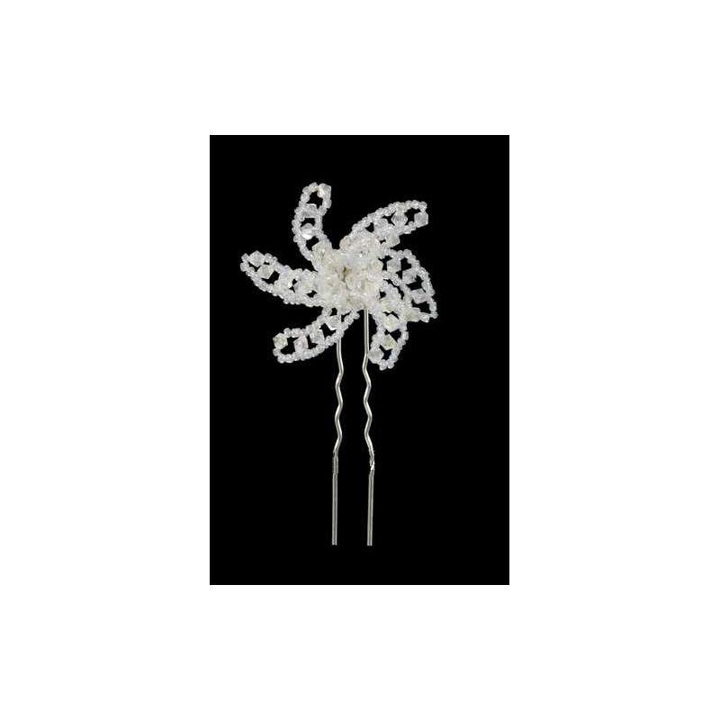 HORQUILLA DE PELO ESTRELLA ABALORIOS BLANCOS