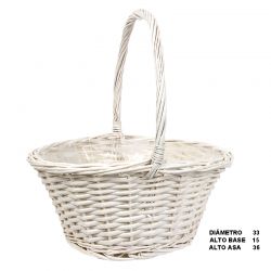 CESTA DE MIMBRE BLANCO 32 CM