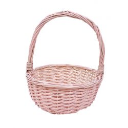 CESTA DE MIMBRE ROSA 37 CM              
