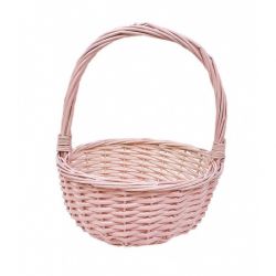 CESTA DE MIMBRE ROSA 27 CM   