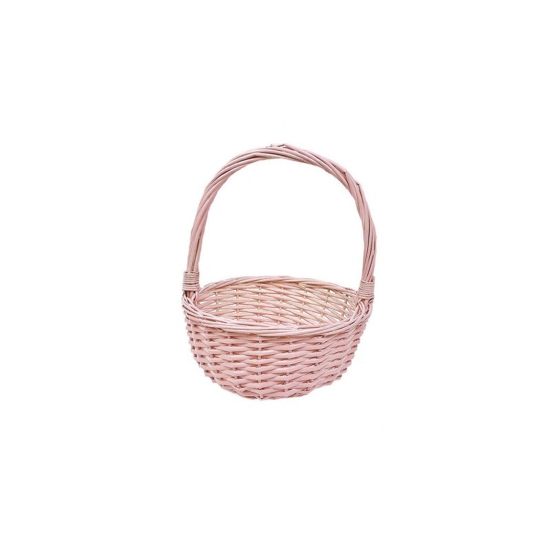 CESTA DE MIMBRE ROSA 27 CM   