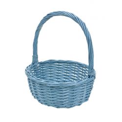 CESTA DE MIMBRE AZUL 37 CM              