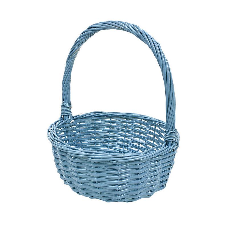 CESTA DE MIMBRE AZUL 37 CM              