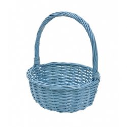 CESTA DE MIMBRE AZUL 32 CM              