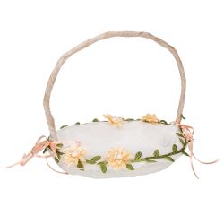 CESTA organdíL CON FLORES SALMÓN