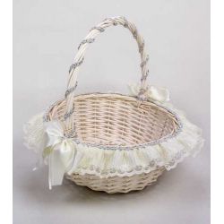 CESTA MIMBRE GDE. CON BRILLANTITOS DEC. BEIG