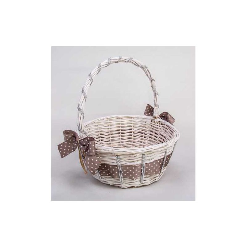 CESTA MIMBRE MED. CON TIRAS DE BRILLANTITOS