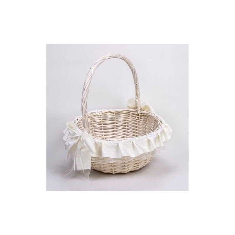 CESTA MIMBRE BLANCA peq. LUNARES BEIG