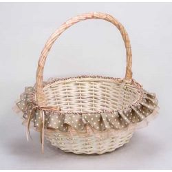 CESTA MIMBRE BLANCA PEQ. LUNARES marron claro