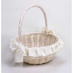 CESTA MIMBRE BLANCA MED. LUNARES BEIG