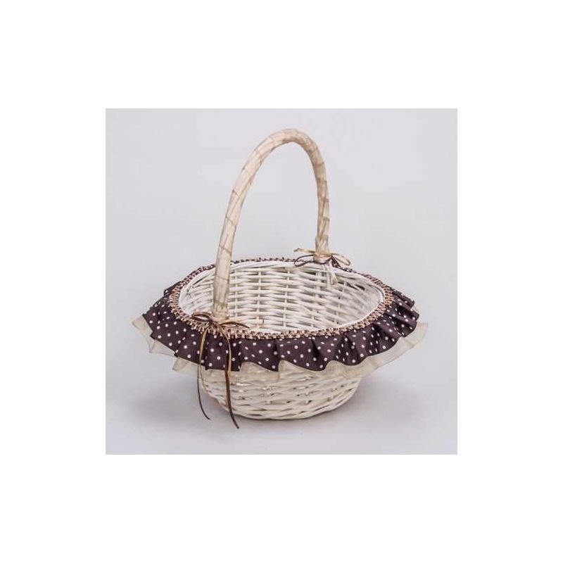 CESTA MIMBRE BLANCA MED. LUNARES marron osc.