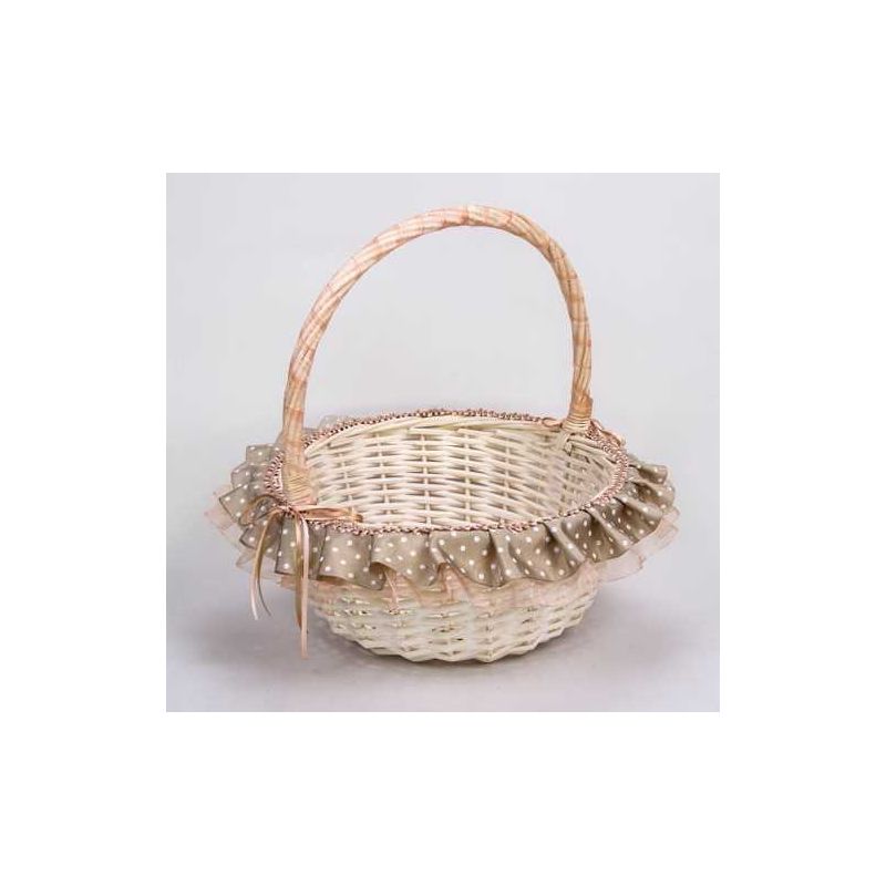 CESTA MIMBRE BLANCA MED. LUNARES marron claro