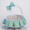 CESTA MIMBRE BLANCA MED. ESTAMPADO azul-verde