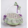 CESTA MIMBRE BLANCA PEQ. ESTAMPADO morado-verde