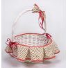 CESTA MIMBRE BLANCA GDE. ESTAMPADO rojo-verde