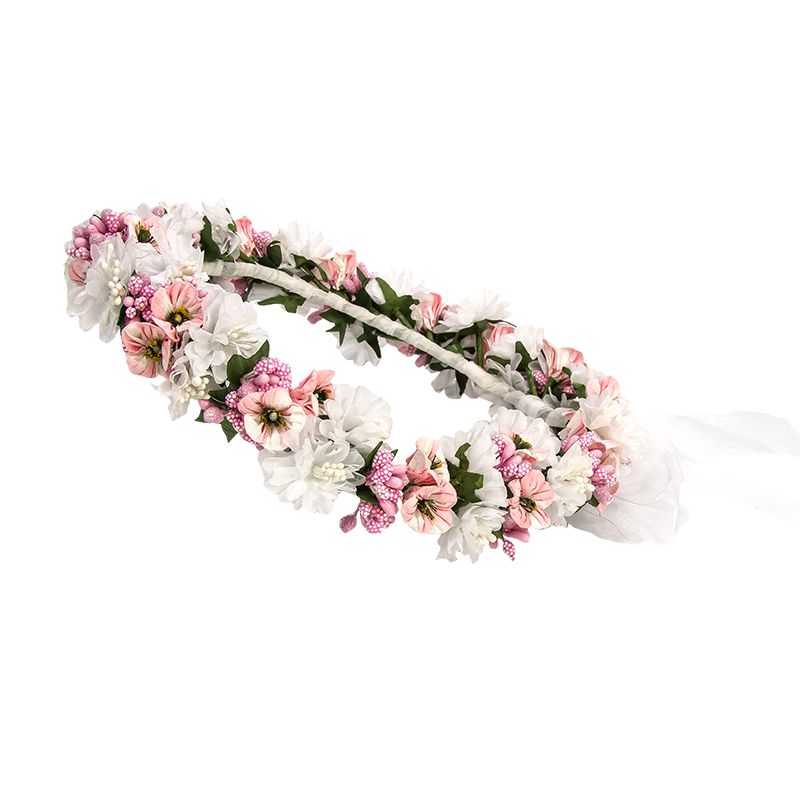 CORONITA ROSA CLARO Y BLANCA            
