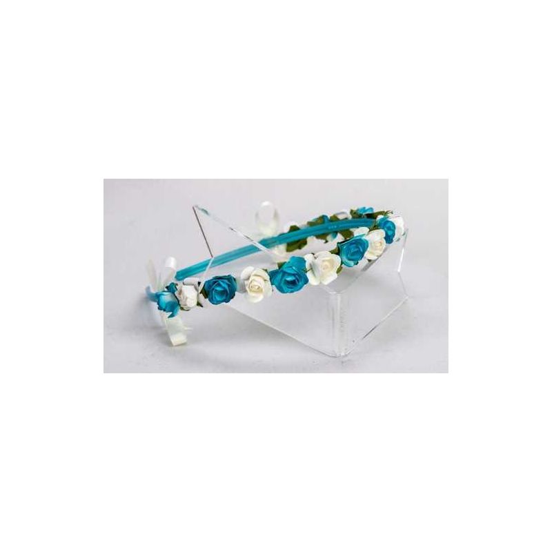 FELPA ESTRECHA AZUL C/ FLORES AZUL-BLANCO