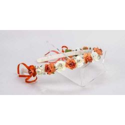 FELPA FLORES BEIGE-NARANJA