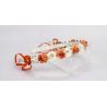 FELPA FLORES BEIGE-NARANJA