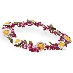 CORONITA ROSA Y FLOR BLANCA