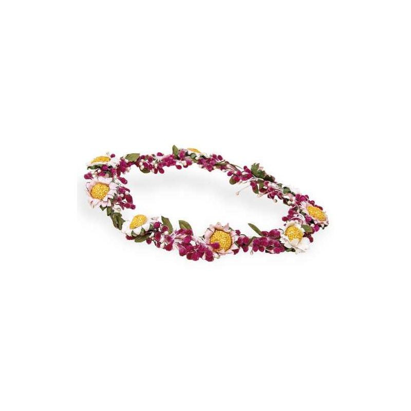 CORONITA ROSA Y FLOR BLANCA