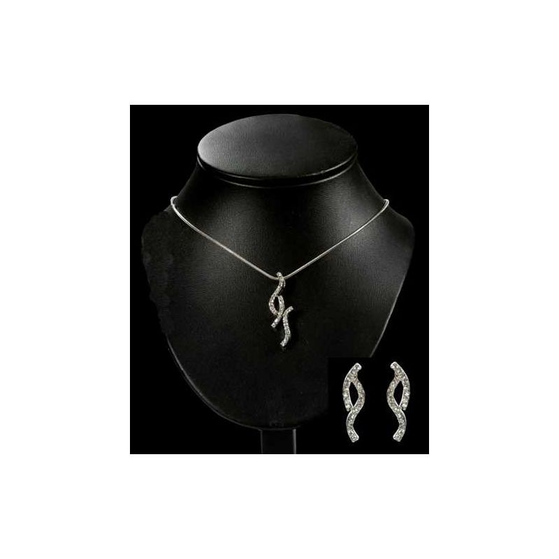 CONJUNTO GARGANTILLA Y PENDIENTES ZIRCONITAS
