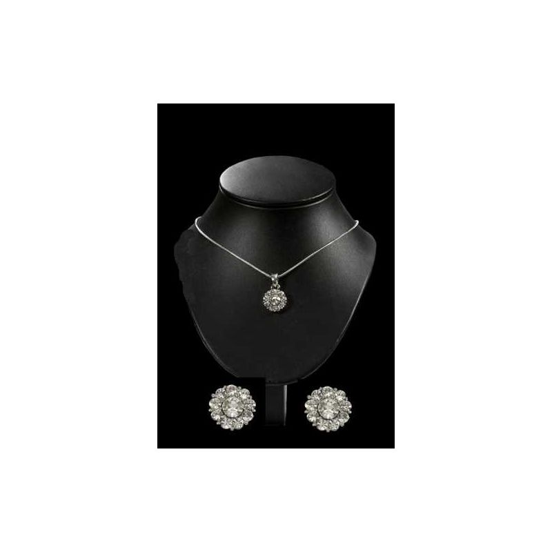 CONJUNTO GARGANTILLA Y PENDIENTES ZIRCONITAS
