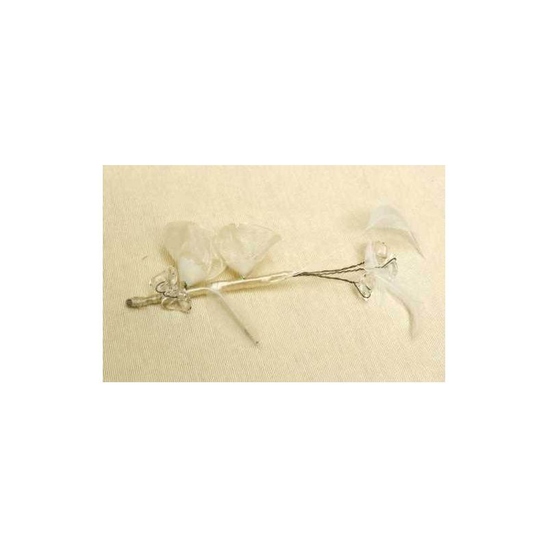 Tocado Novia Plumas  y pedreria