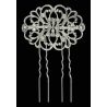 GANCHO DE PELO PLATA Y ZIRCONITAS, 5 cm