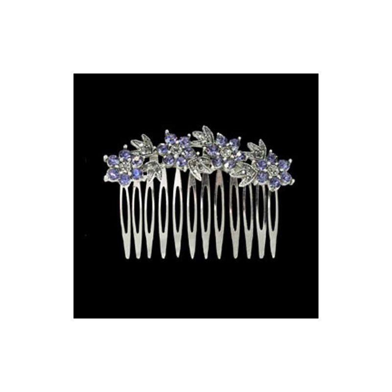 PEINA PLATA Y ZIRCONITAS MALVAS
