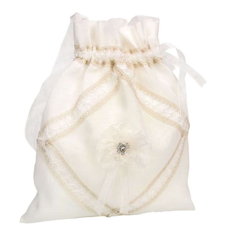 BOLSO NOVIA ENCAJE RIBETE BEIG          