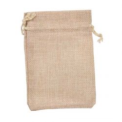 Bolsa de saco beige para detalles de boda