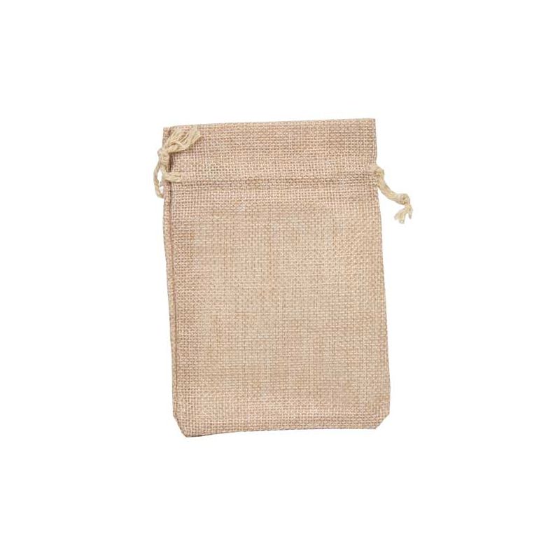 Bolsa de saco beige para detalles de boda