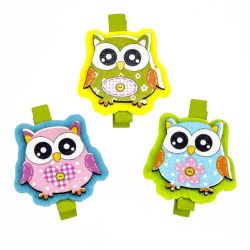 PINZA BUHO SURT. 3 COL. PACK 6 PCS