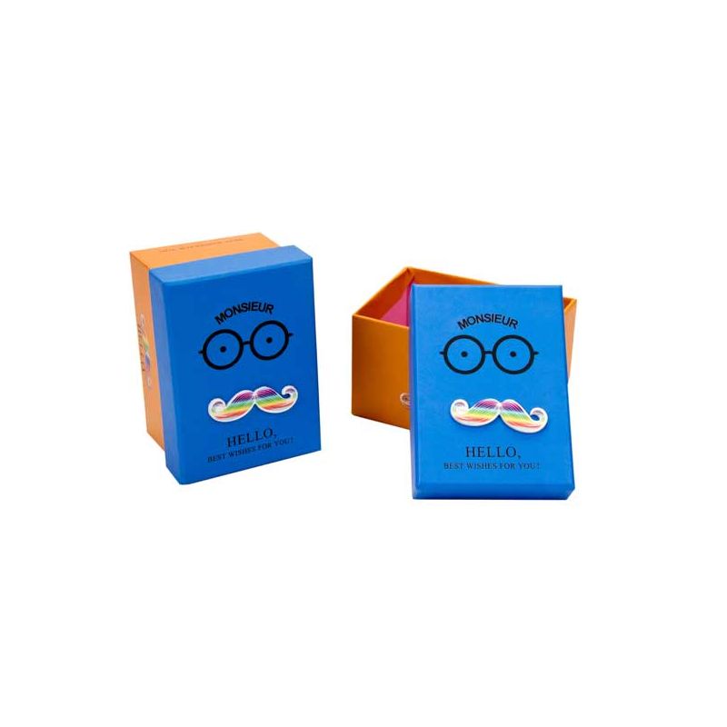 Caja azul bigote