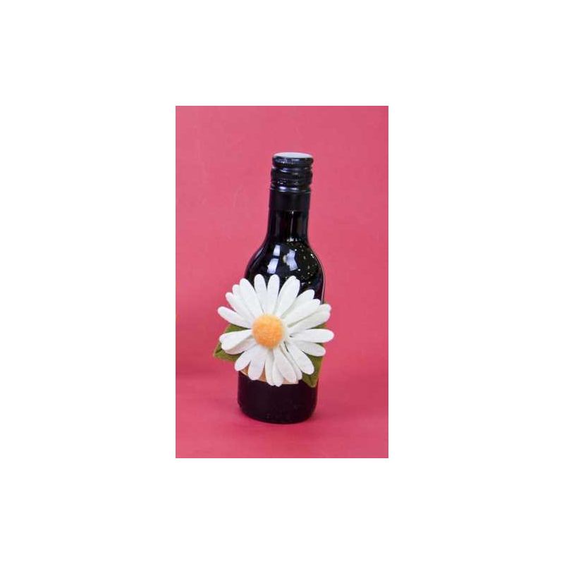Adorno fieltro margarita blanca