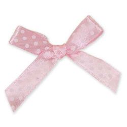 LAZO CON LUNARITOS ROSA PARA DECORAR 50 UNIDADES