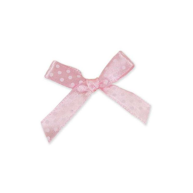 LAZO CON LUNARITOS ROSA PARA DECORAR 50 UNIDADES