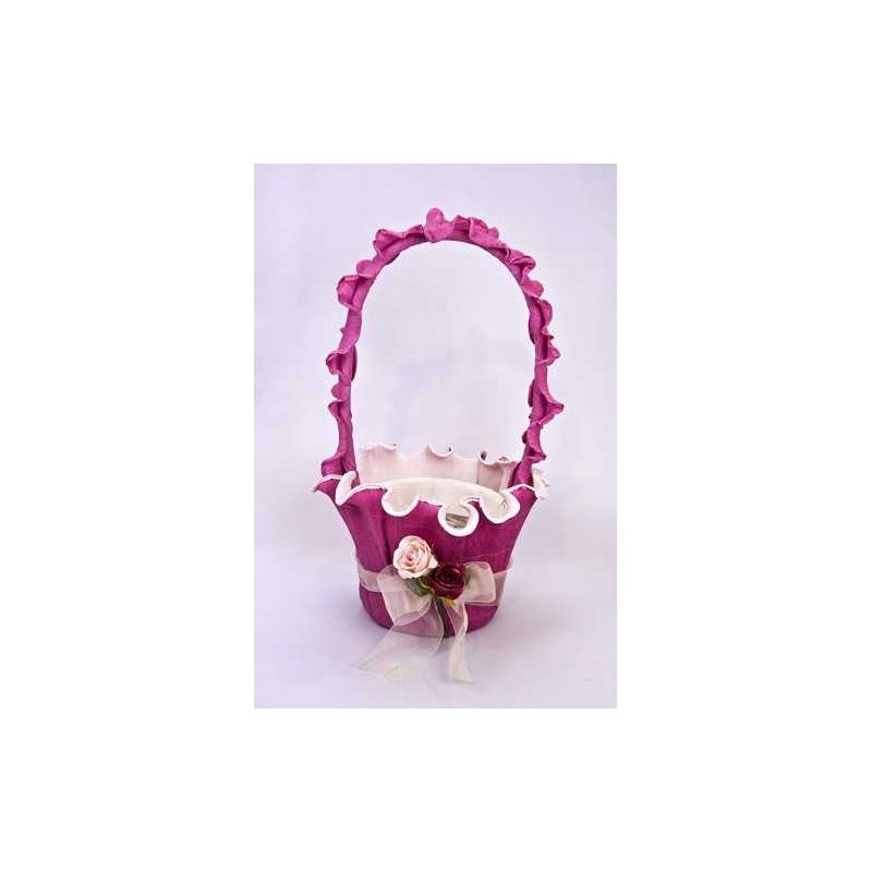 Cesta decoración rosa