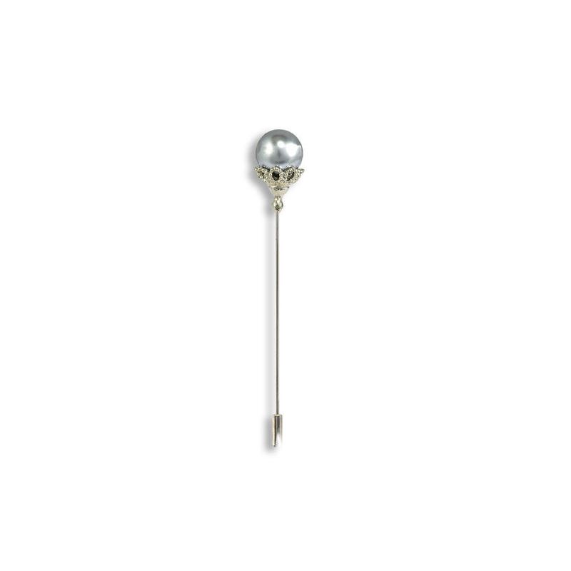 Alfiler Perla Gris