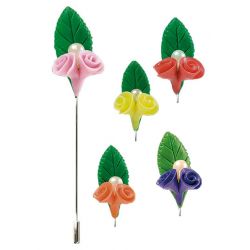 Alfiler pasta biflor perla rosa
