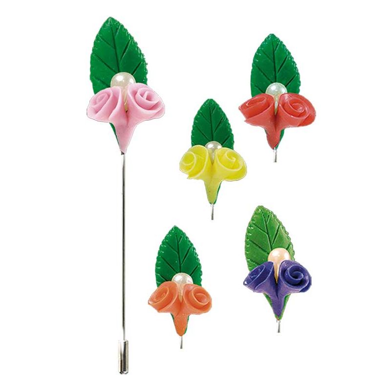 Alfiler pasta biflor perla rosa