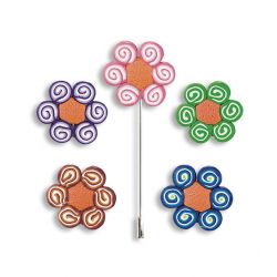 Alfiler pasta fimo margarita 5 colores