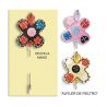 Alfiler artesano fieltro flor 3 colores