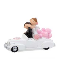 Figura de novios para tarta de boda en descapotable