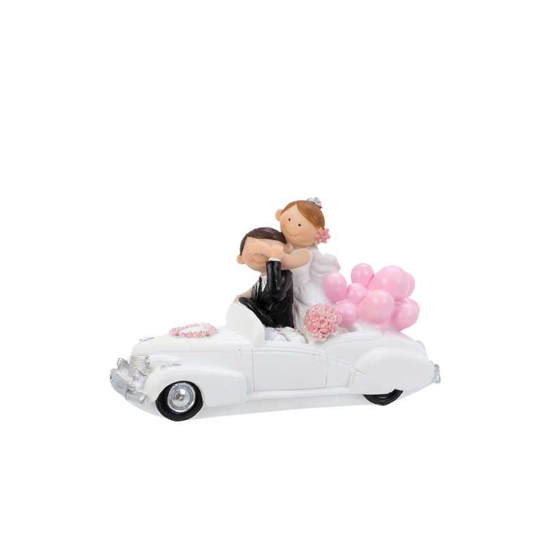 Figura de novios para tarta de boda en descapotable