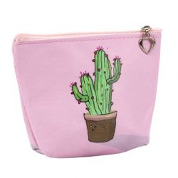 Monedero rosa con cactus