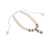 Pulsera ajustable de perlas con colgante y brillantes